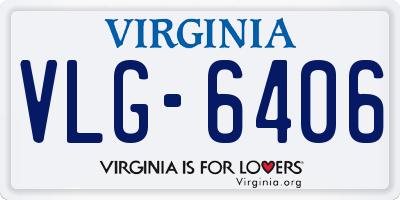 VA license plate VLG6406