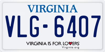 VA license plate VLG6407