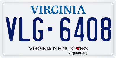 VA license plate VLG6408