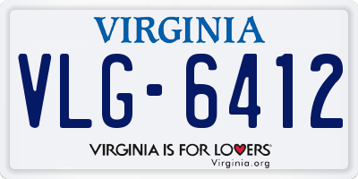 VA license plate VLG6412