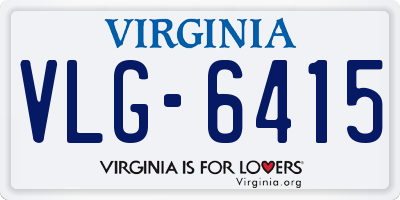 VA license plate VLG6415