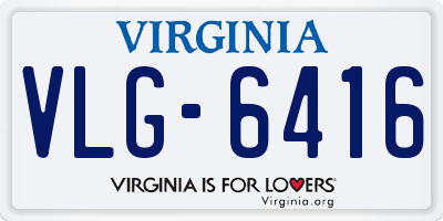 VA license plate VLG6416