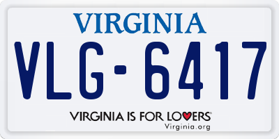 VA license plate VLG6417