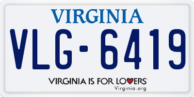 VA license plate VLG6419
