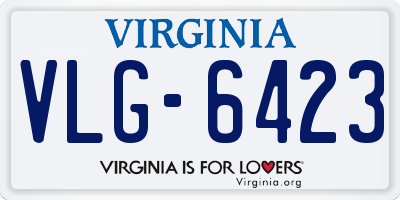 VA license plate VLG6423
