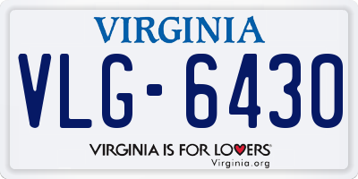 VA license plate VLG6430