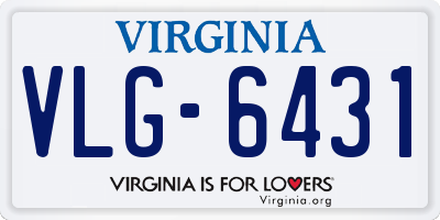 VA license plate VLG6431