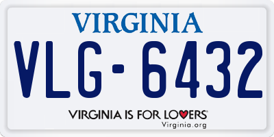 VA license plate VLG6432