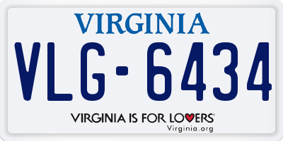 VA license plate VLG6434