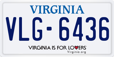VA license plate VLG6436