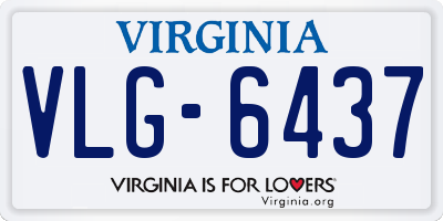 VA license plate VLG6437