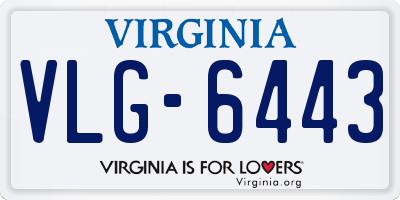 VA license plate VLG6443