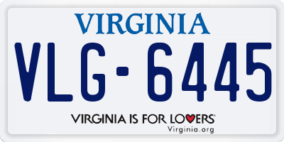 VA license plate VLG6445