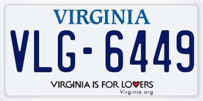 VA license plate VLG6449