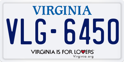 VA license plate VLG6450