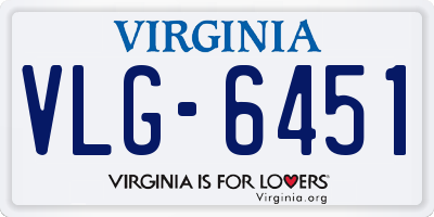 VA license plate VLG6451