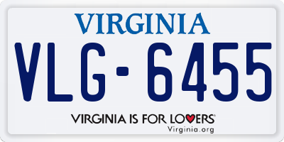 VA license plate VLG6455