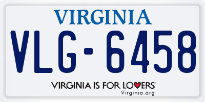 VA license plate VLG6458