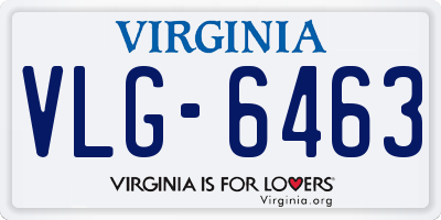 VA license plate VLG6463
