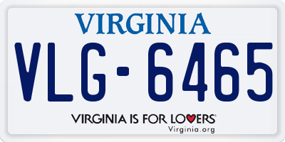 VA license plate VLG6465