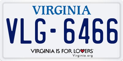VA license plate VLG6466