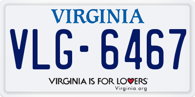 VA license plate VLG6467