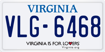 VA license plate VLG6468