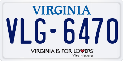 VA license plate VLG6470
