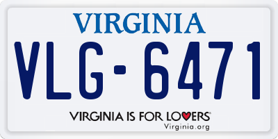 VA license plate VLG6471