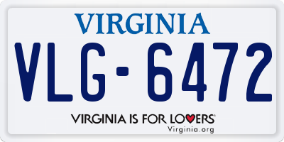VA license plate VLG6472