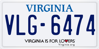 VA license plate VLG6474