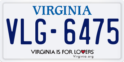 VA license plate VLG6475