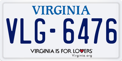 VA license plate VLG6476