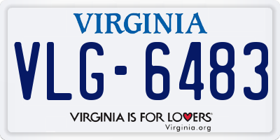 VA license plate VLG6483