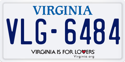 VA license plate VLG6484