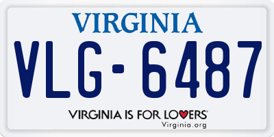 VA license plate VLG6487