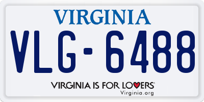 VA license plate VLG6488