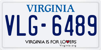 VA license plate VLG6489