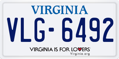 VA license plate VLG6492
