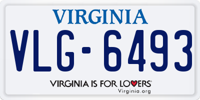VA license plate VLG6493