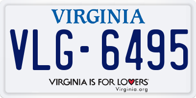 VA license plate VLG6495