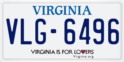 VA license plate VLG6496
