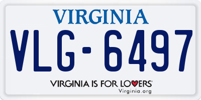 VA license plate VLG6497