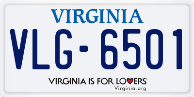 VA license plate VLG6501