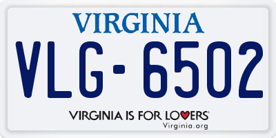VA license plate VLG6502