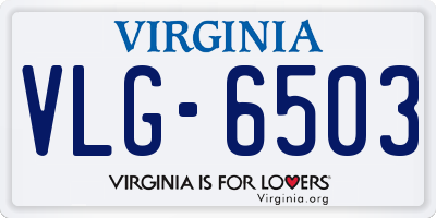 VA license plate VLG6503
