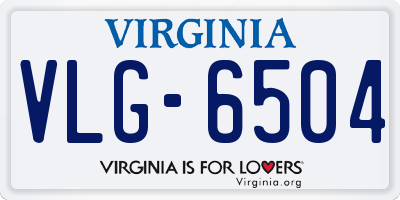 VA license plate VLG6504