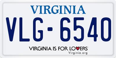 VA license plate VLG6540