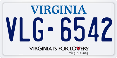 VA license plate VLG6542