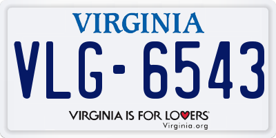 VA license plate VLG6543